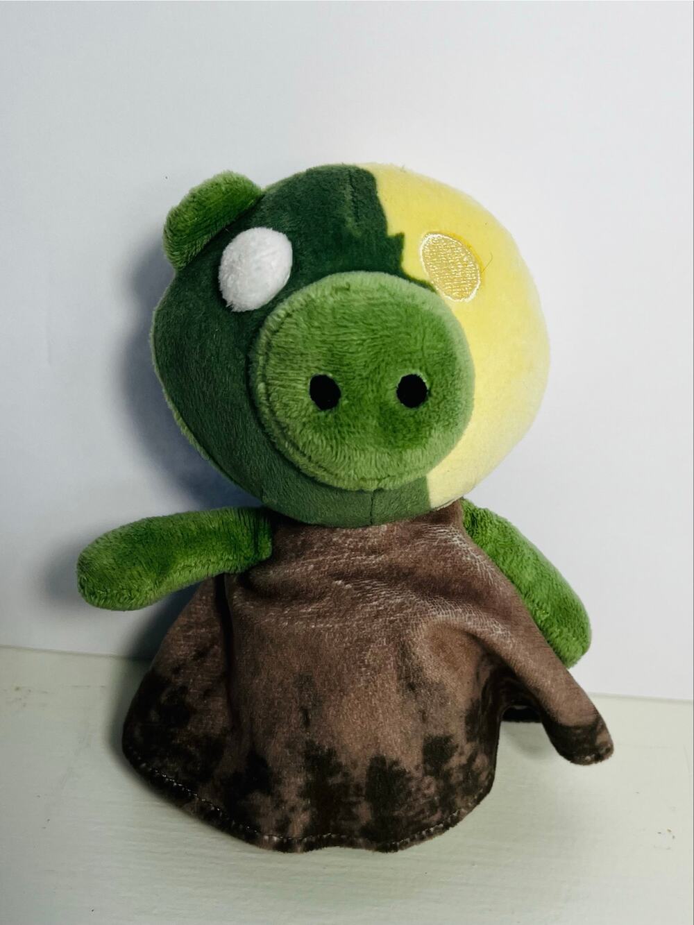Zombie Piggy plush Minitoon Inc 2020 stuffed animation toy green/yellow 7"
